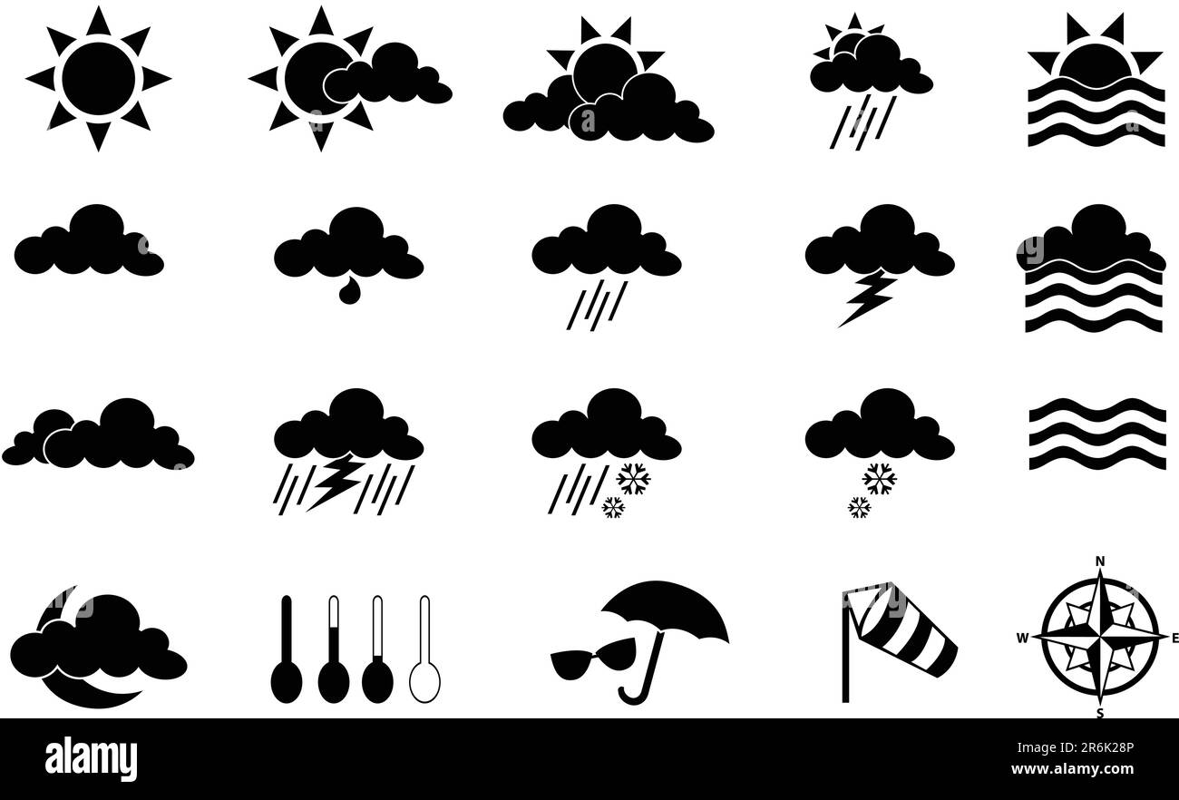 vector set of weather icons Stock Vector