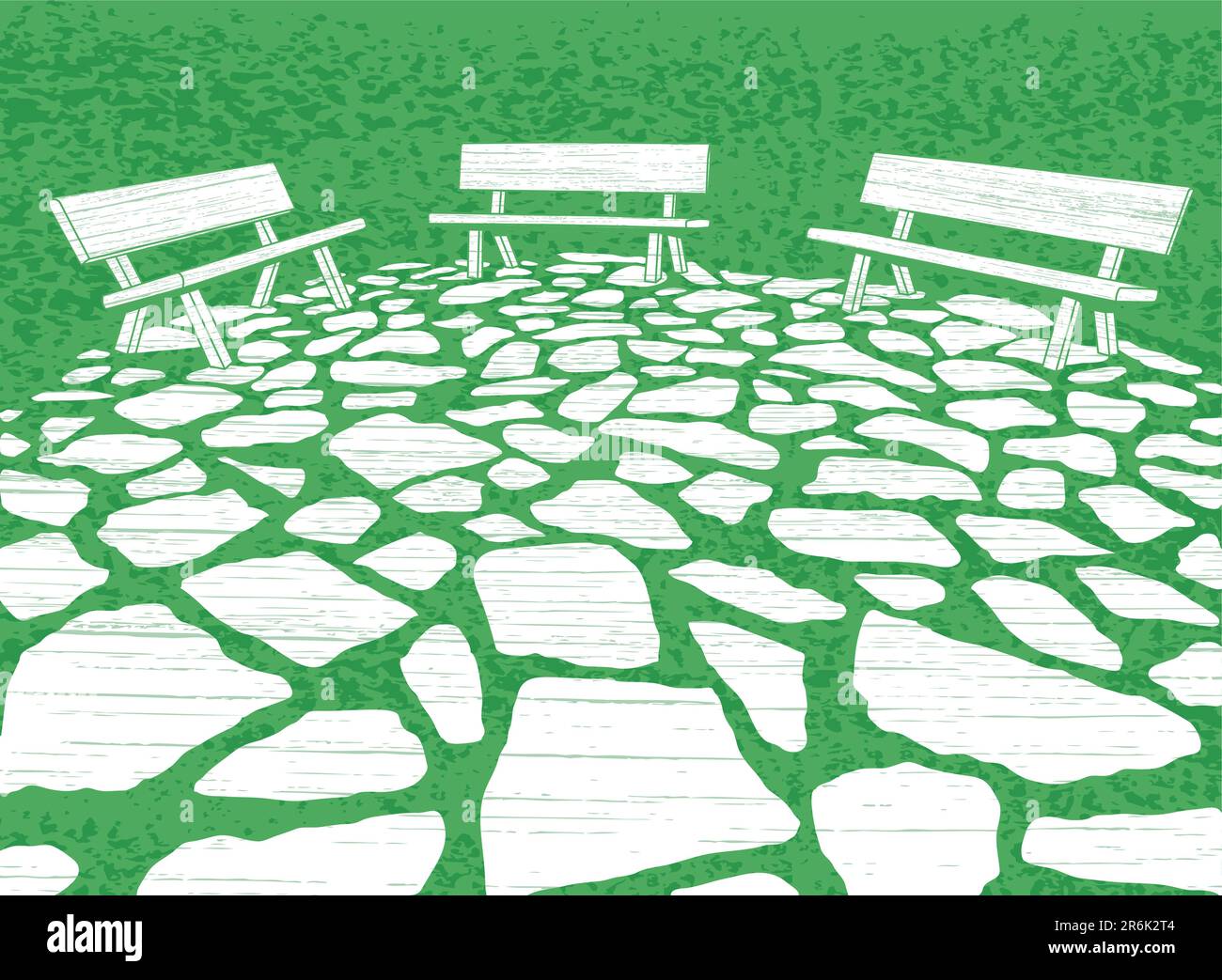 Three empty benches Stock Vector Images - Alamy
