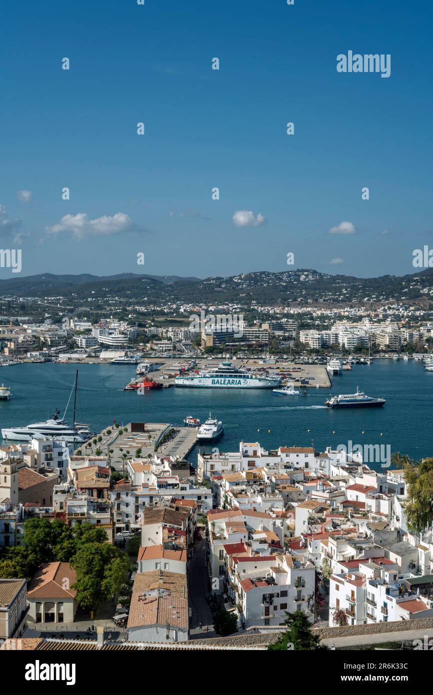 IBIZA OLD TOWN HARBOUR IBIZA BALEARIC ISLANDS SPAIN Stock Photo