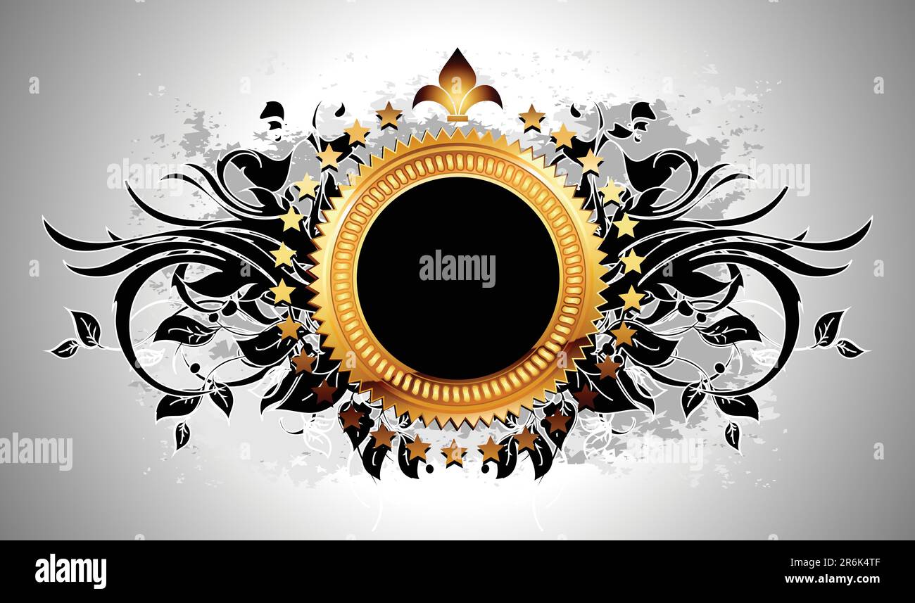 ornamental shield, this illustration may be useful as designer work Stock Vector