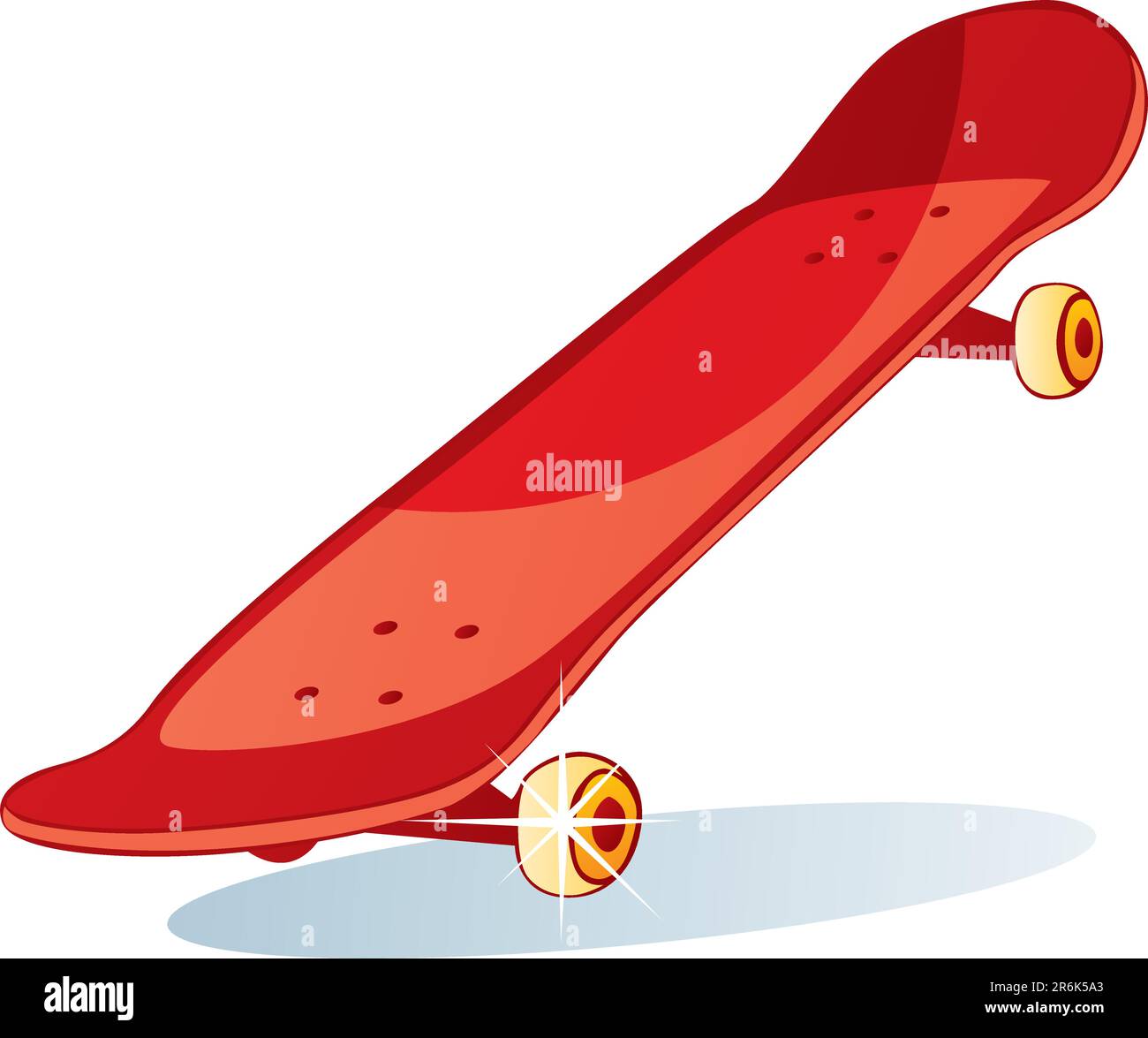 fully editable vector illustration of isolated colored skateboard Stock Vector