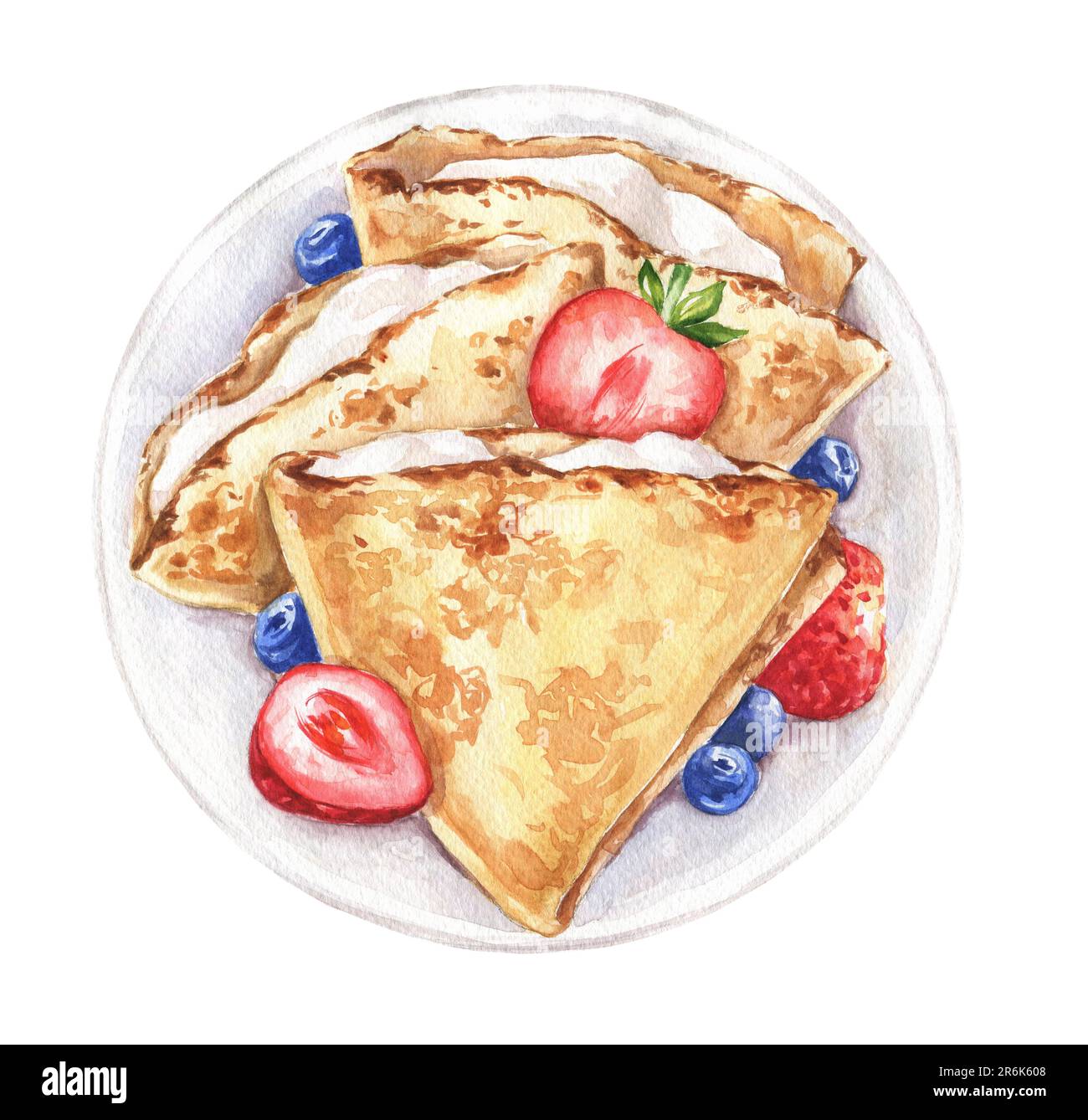 Crepes watercolour illustration. Food drawings Stock Photo Alamy