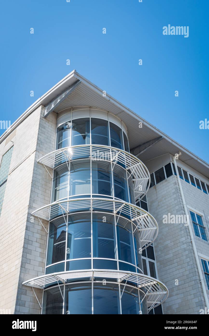 Modern Architecture with cloudless blue sky background Stock Photo - Alamy