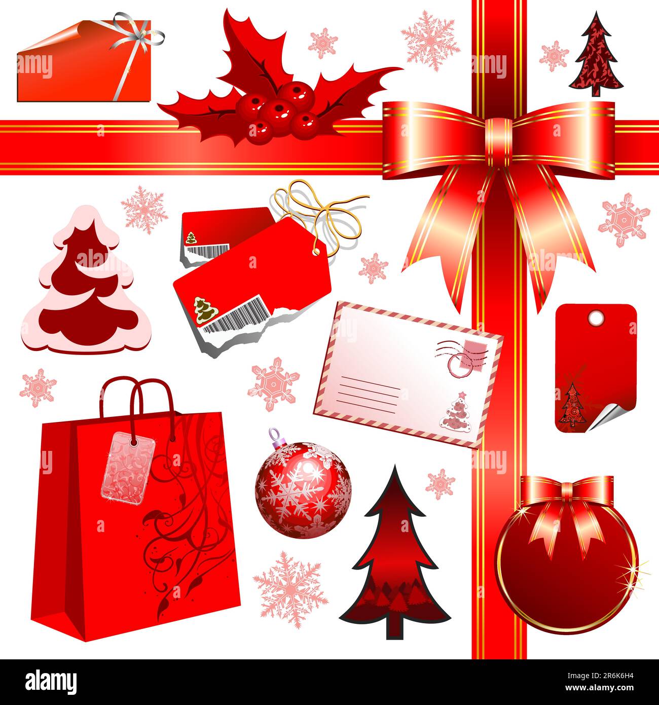 christmas set, this  illustration may be useful  as designer work Stock Vector