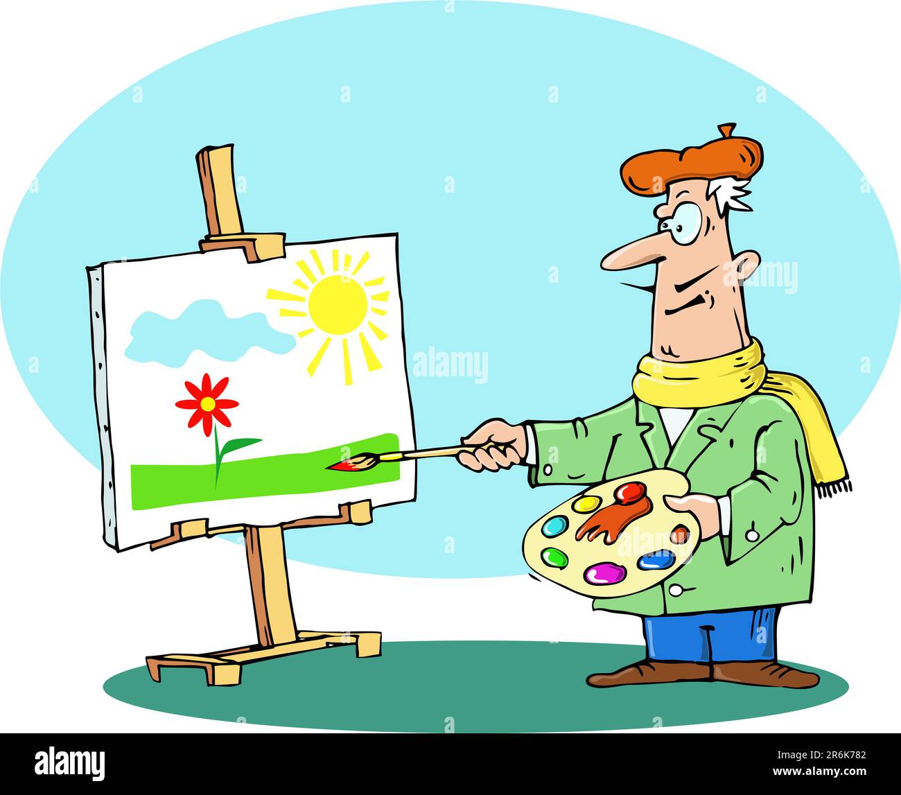 artist-paints-stock-vector-images-alamy