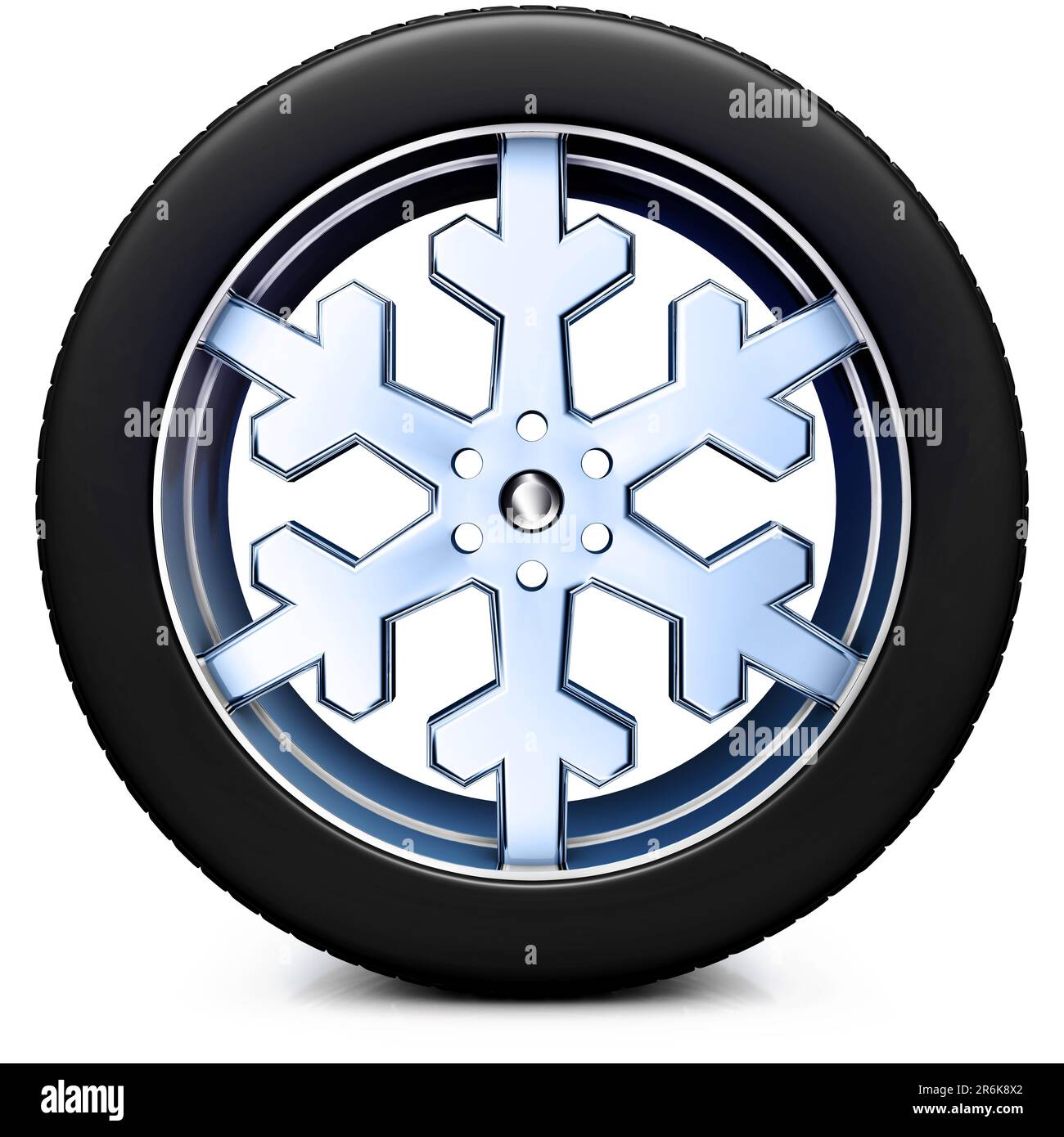 high resolution 3D rendering of snow tires Stock Photo