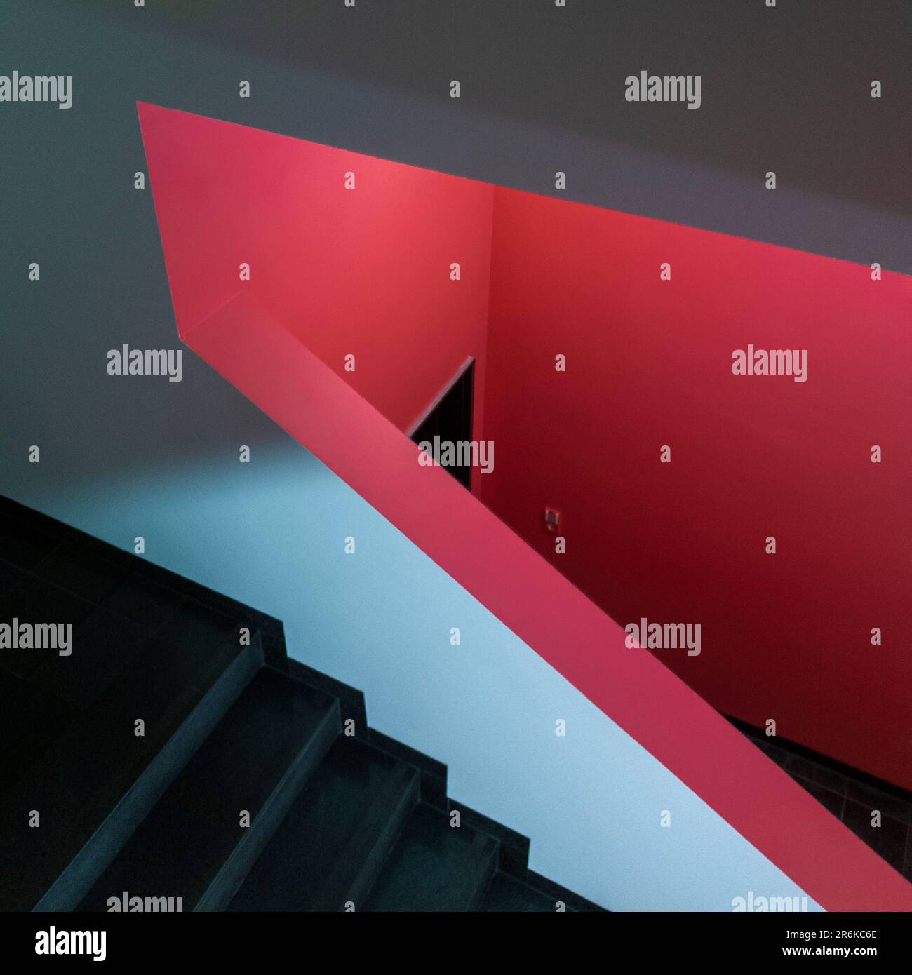 A stunning view of an interior from the top of a staircase Stock Photo ...