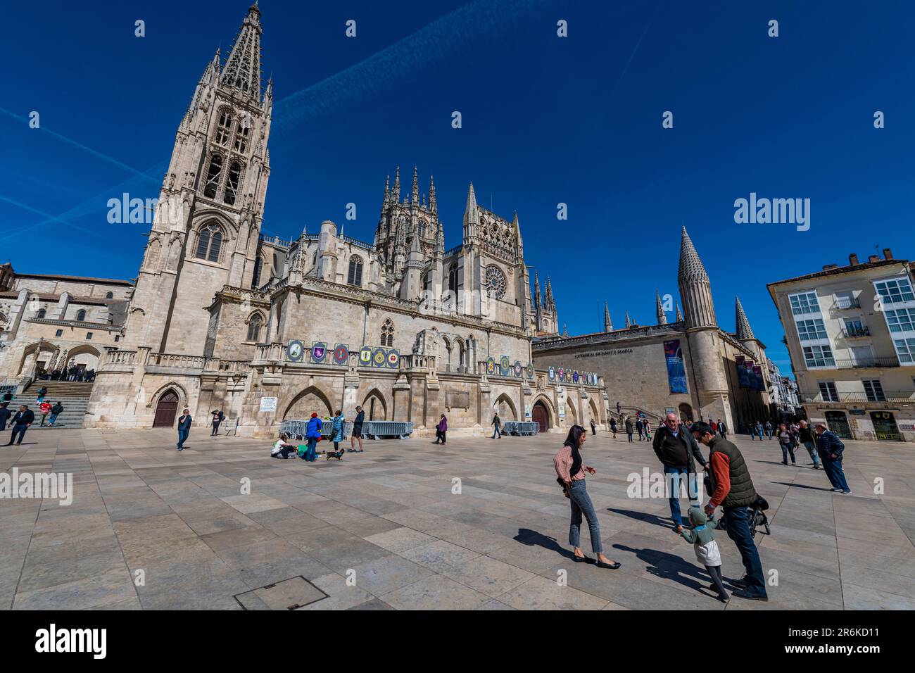 Cathedral of Burgos, UNESCO World Heritage Site, Castile and Leon, Spain, Europe Stock Photo