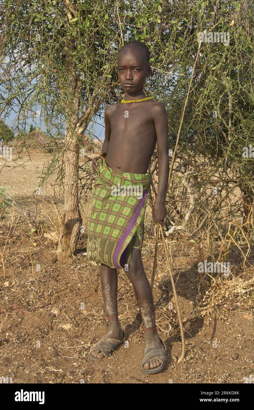 Hamar Boy, Omo River Valley, Southern Ethiopia Stock Photo