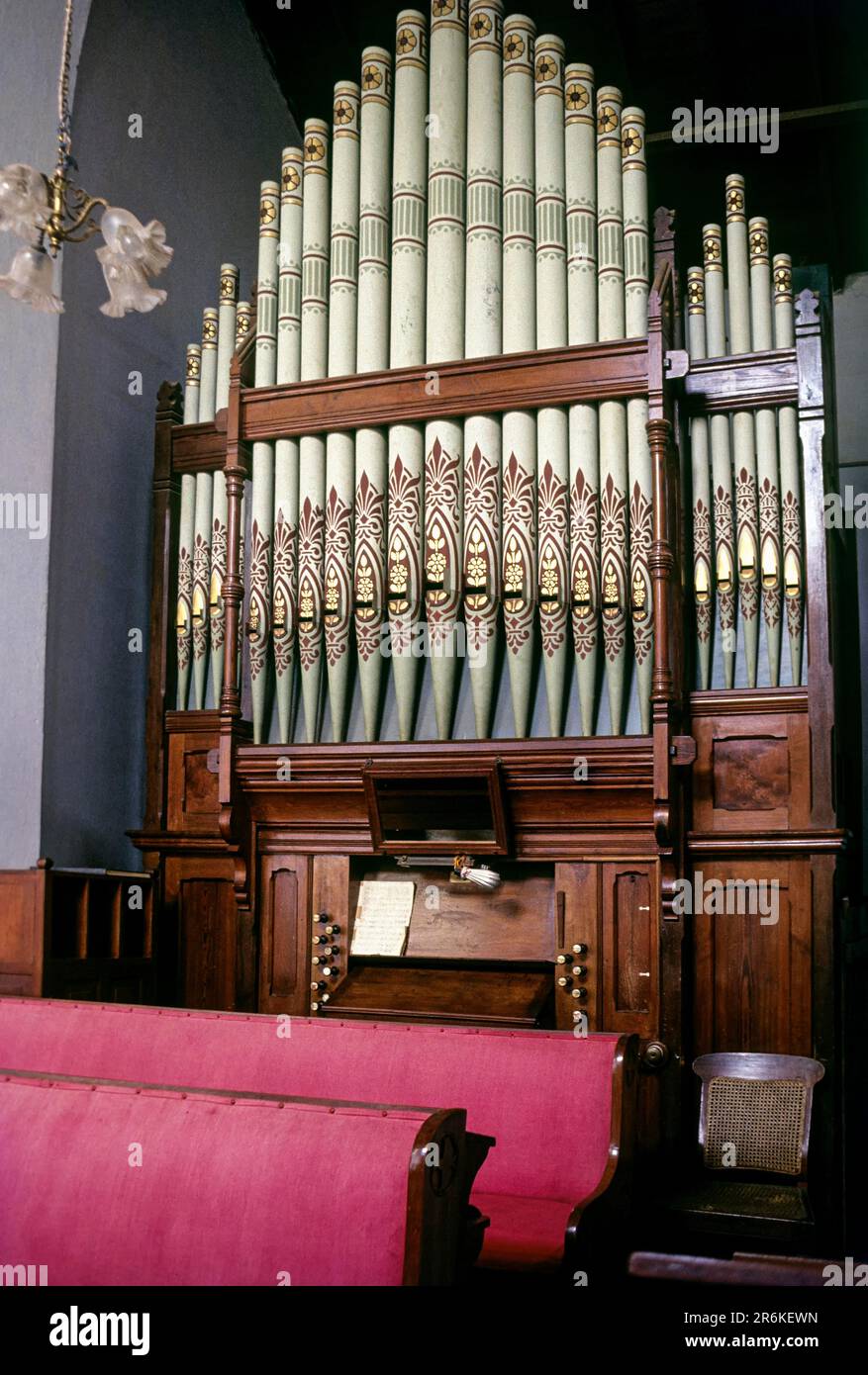 Organ in All Saints Church established in (1853) at Coonoor, Nilgiris, Tamil Nadu, South India, Asia Stock Photo