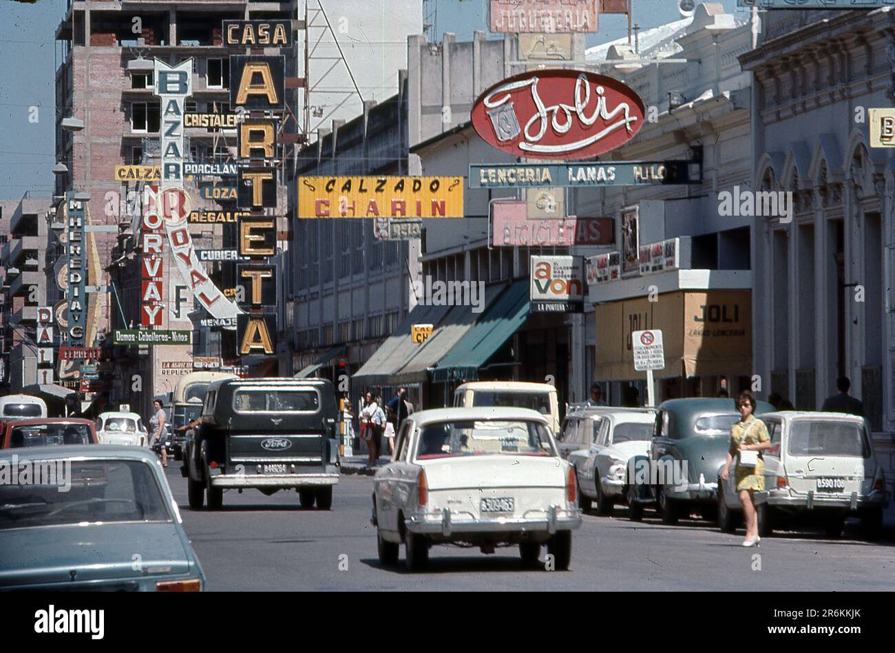 Bahia Blanca street, Buenos Aires province, Argentina, South America, circa 1970 Stock Photo