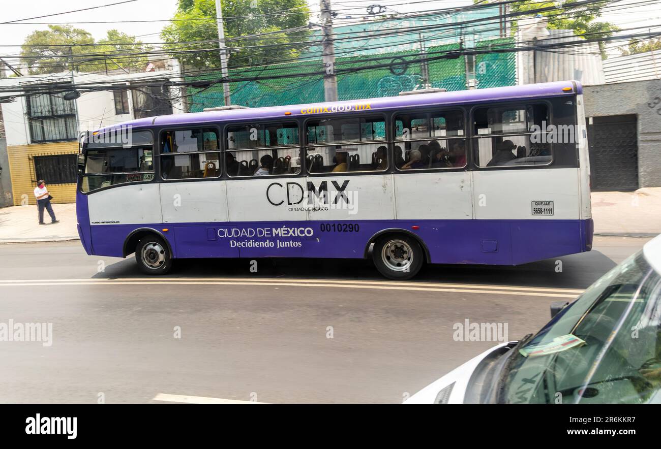 CDMX Cuidad de Mexico local bus service, Mexico City, Mexico Stock Photo