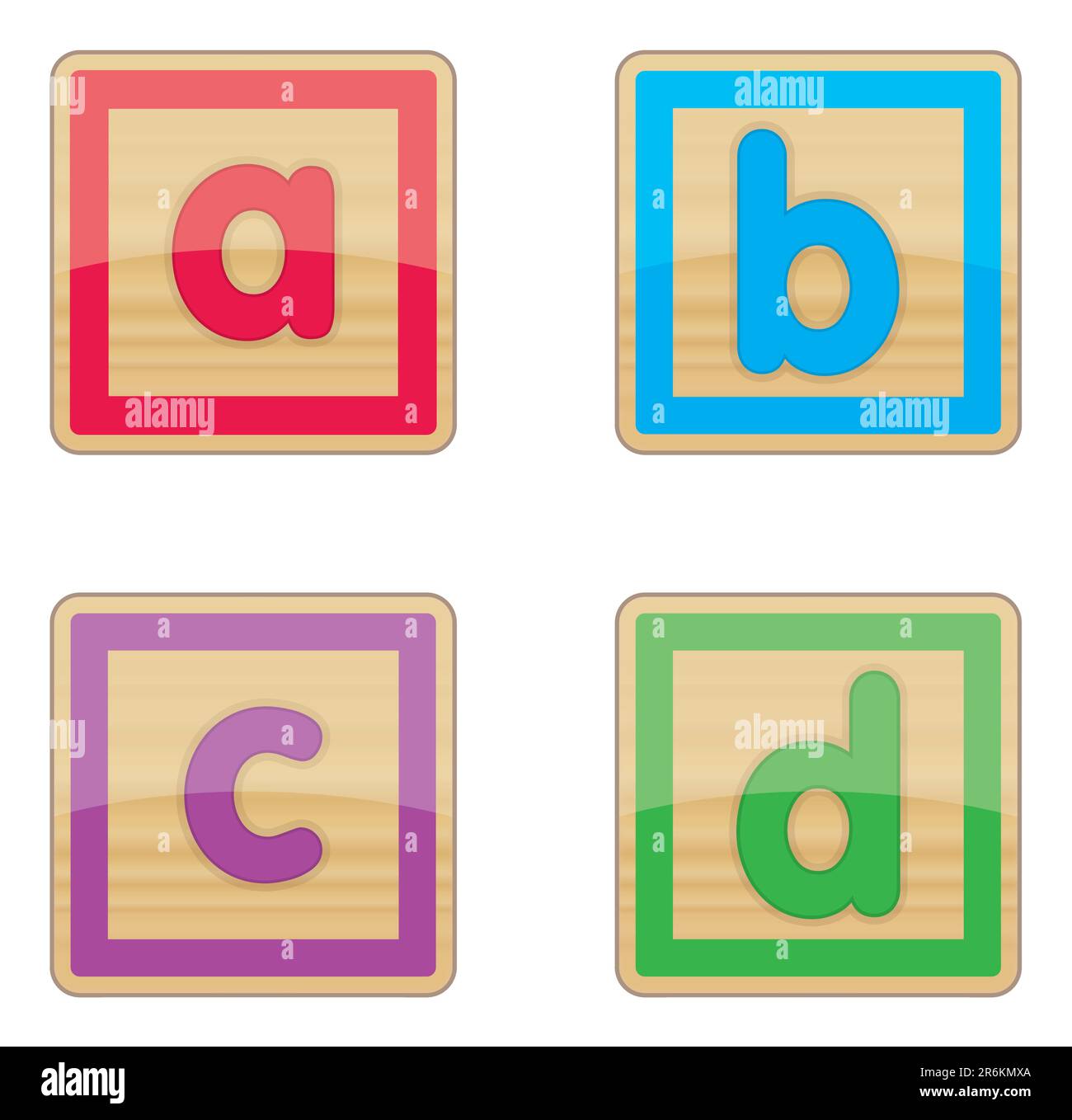 Babies Counting Building Blocks Stock Vector