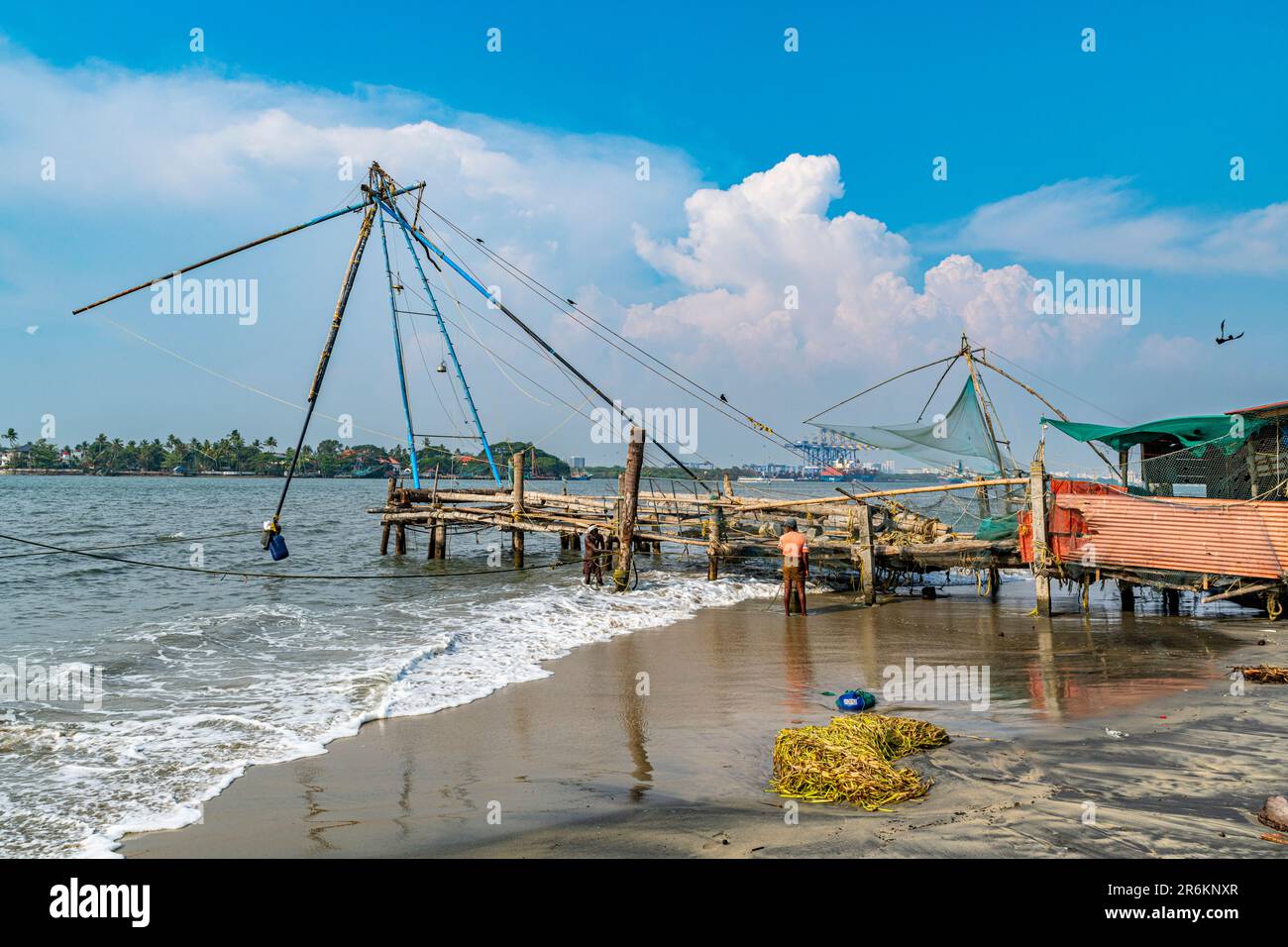 Chinese fishing nets, Kochi, Kerala, India, Asia Stock Photo