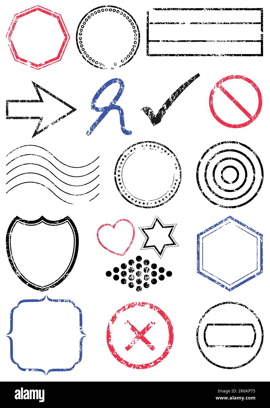 A set of different stamps. All vector objects and details in this