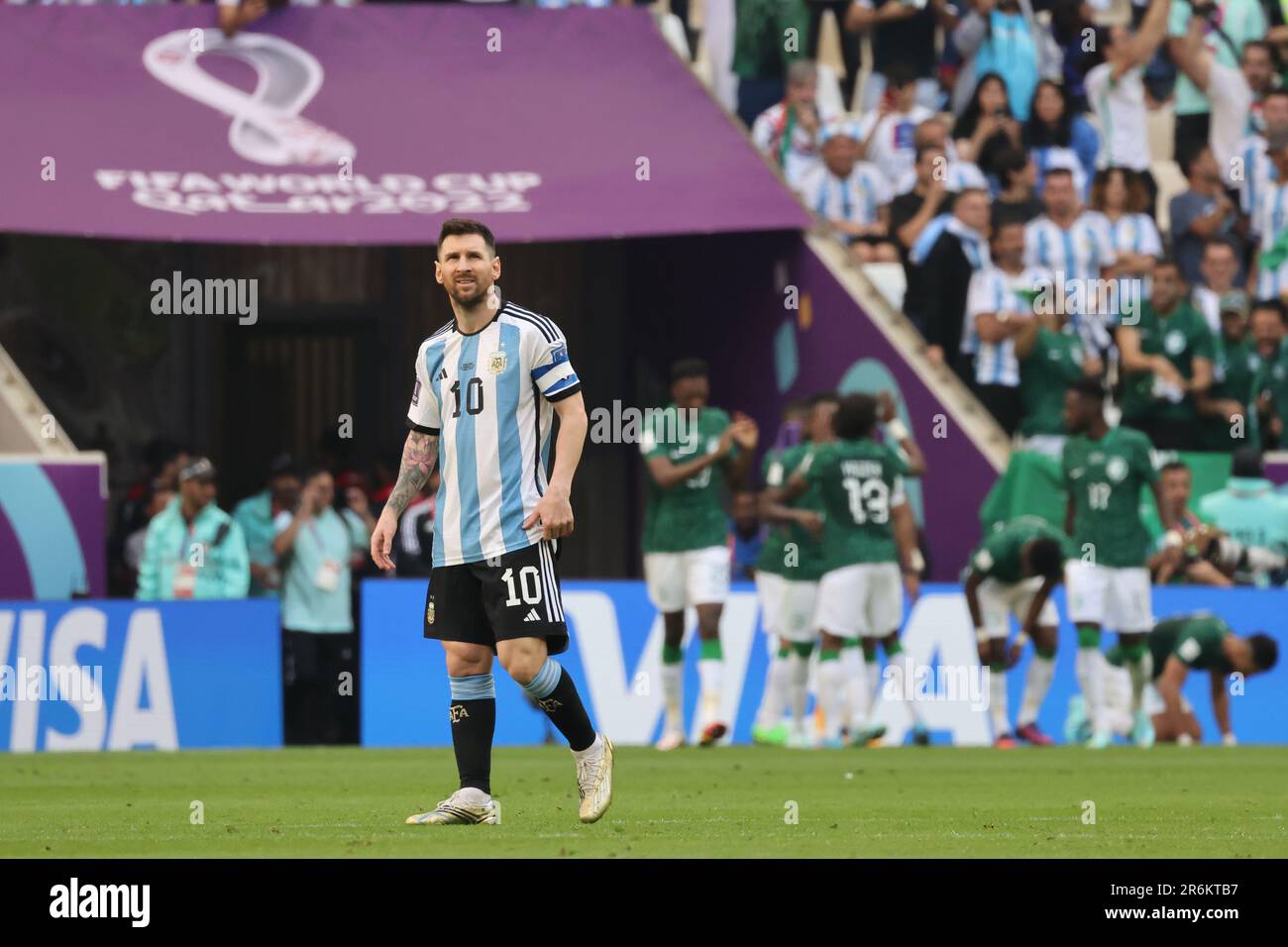 Lusail, Qatar, 22, November, 2022. Arabia Saudi celebrates his team’s first goal to make the score during the match between Argentina National Team vs Stock Photo