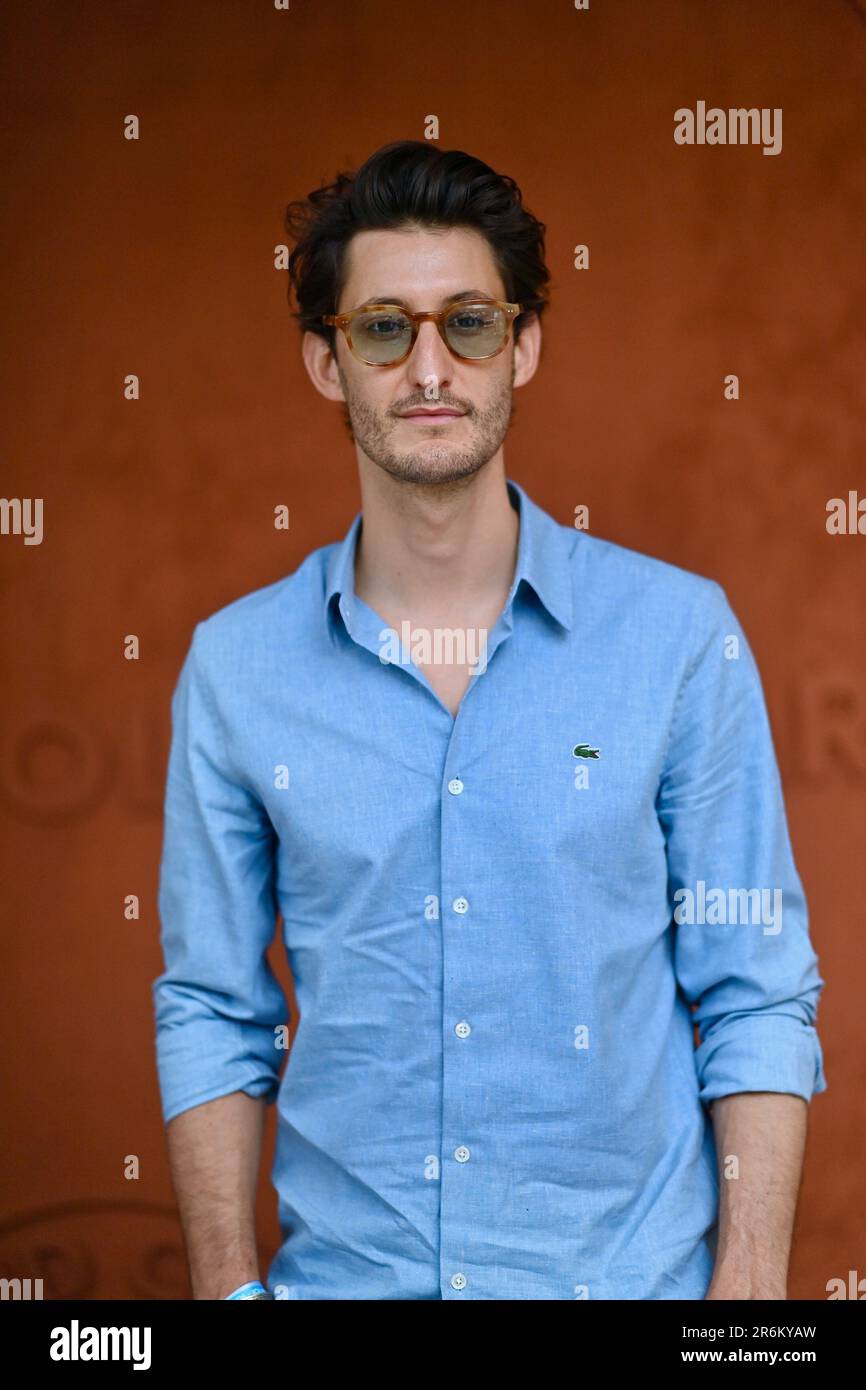 Pierre Niney attends the 2023 French Open at Roland Garros on June 09