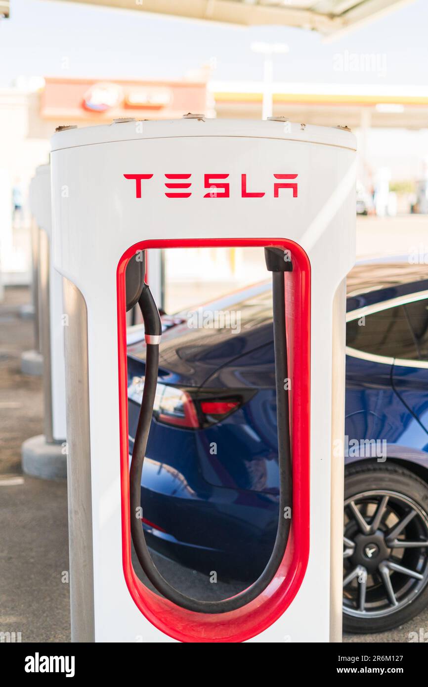 Tesla charging station Stock Photo Alamy