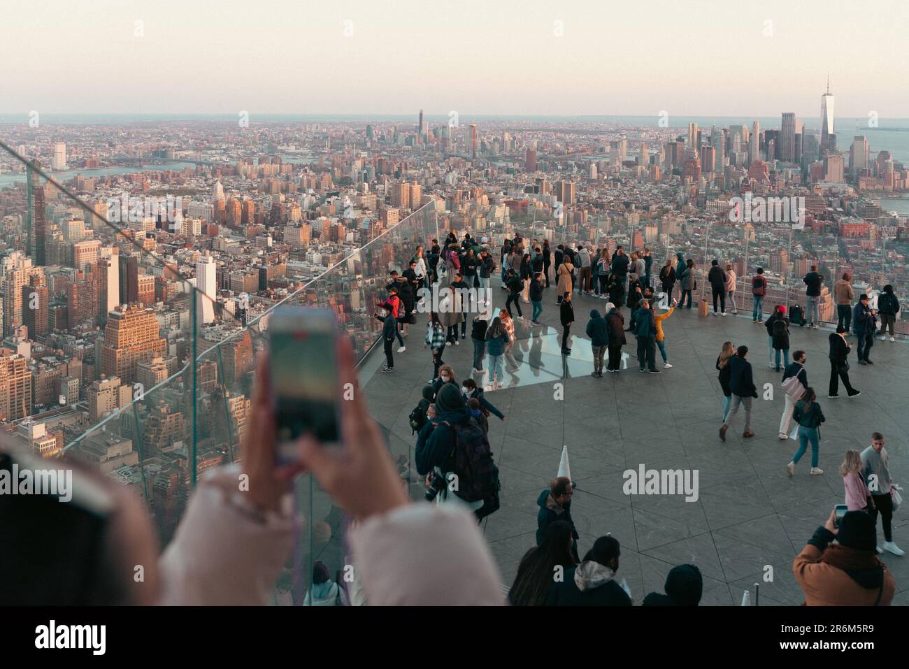 Crowd on the Edge rooftop, New York City Stock Photo - Alamy