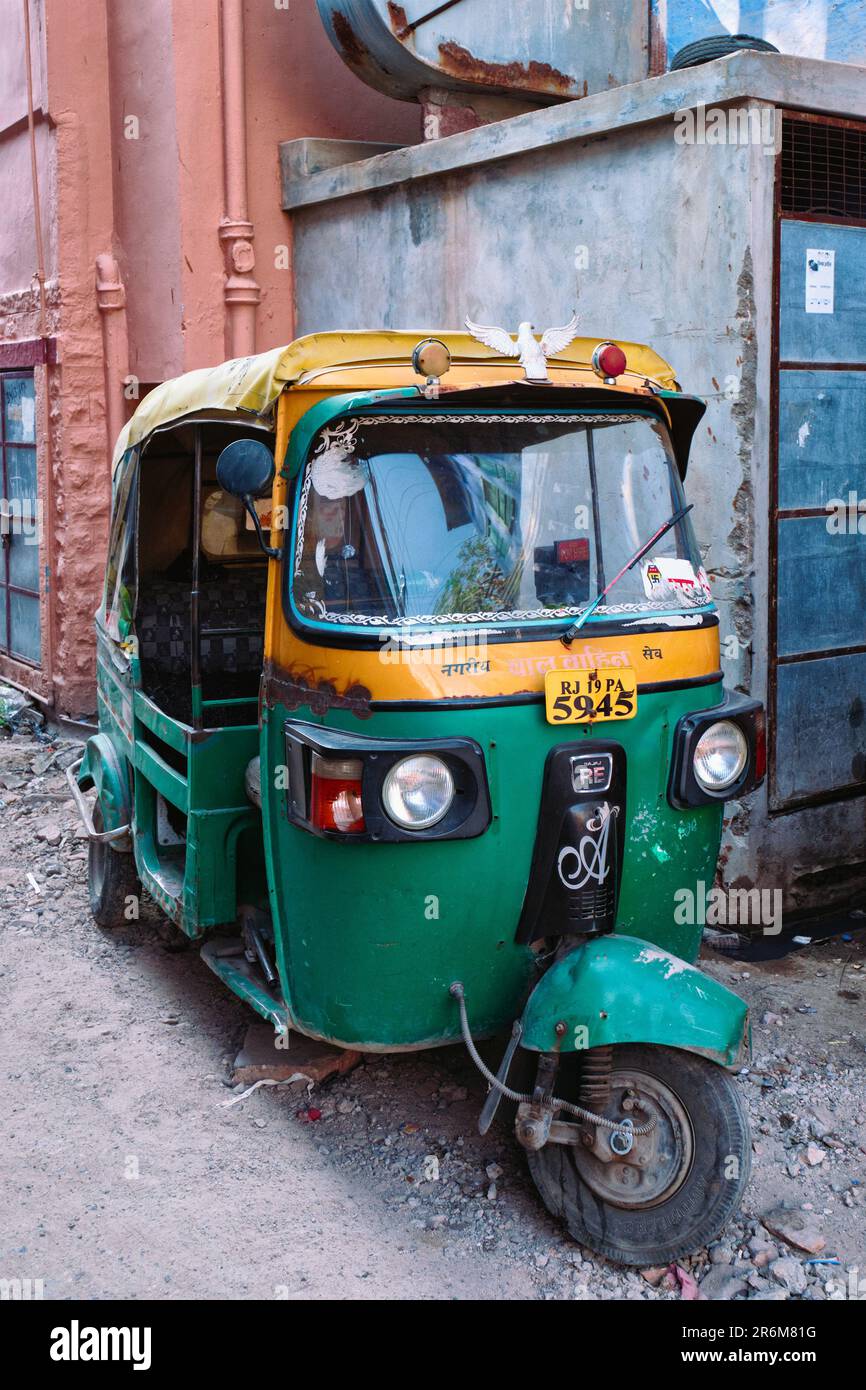 Auto rickshaw tuk tuk in indian street Stock Photo