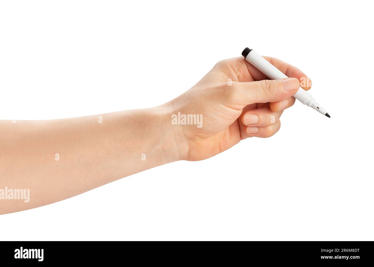 marker in hand path isolated on white Stock Photo