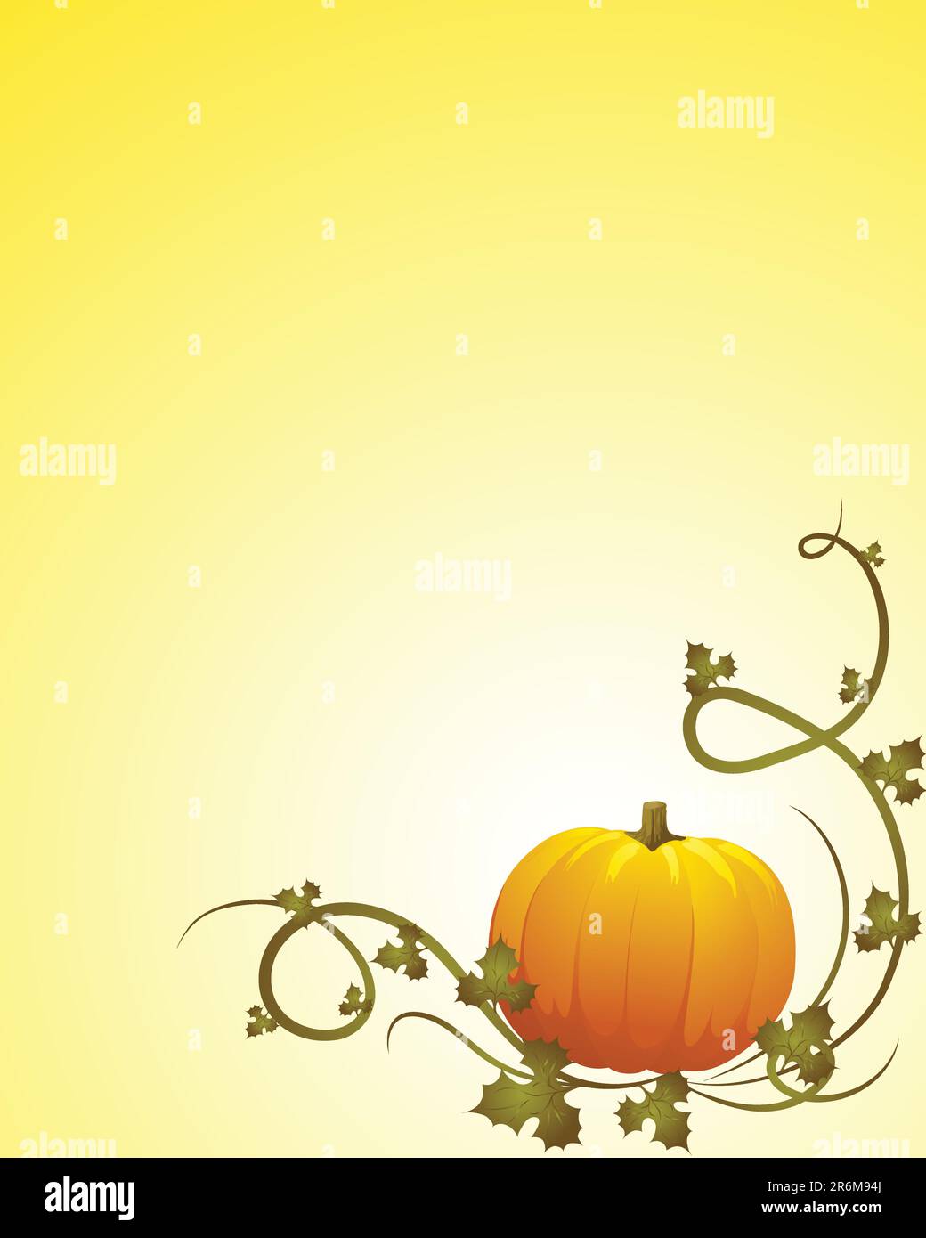 halloween pumpkin vegetables with green leaves - vector illustration ...