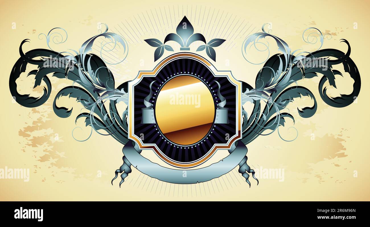 ornamental shield,  this  illustration may be useful  as designer work Stock Vector