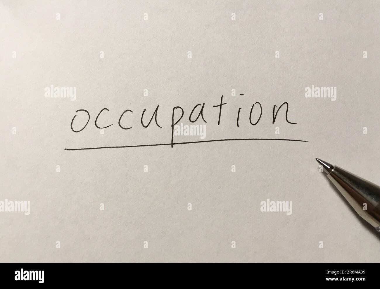Occupation concept word on paper background Stock Photo