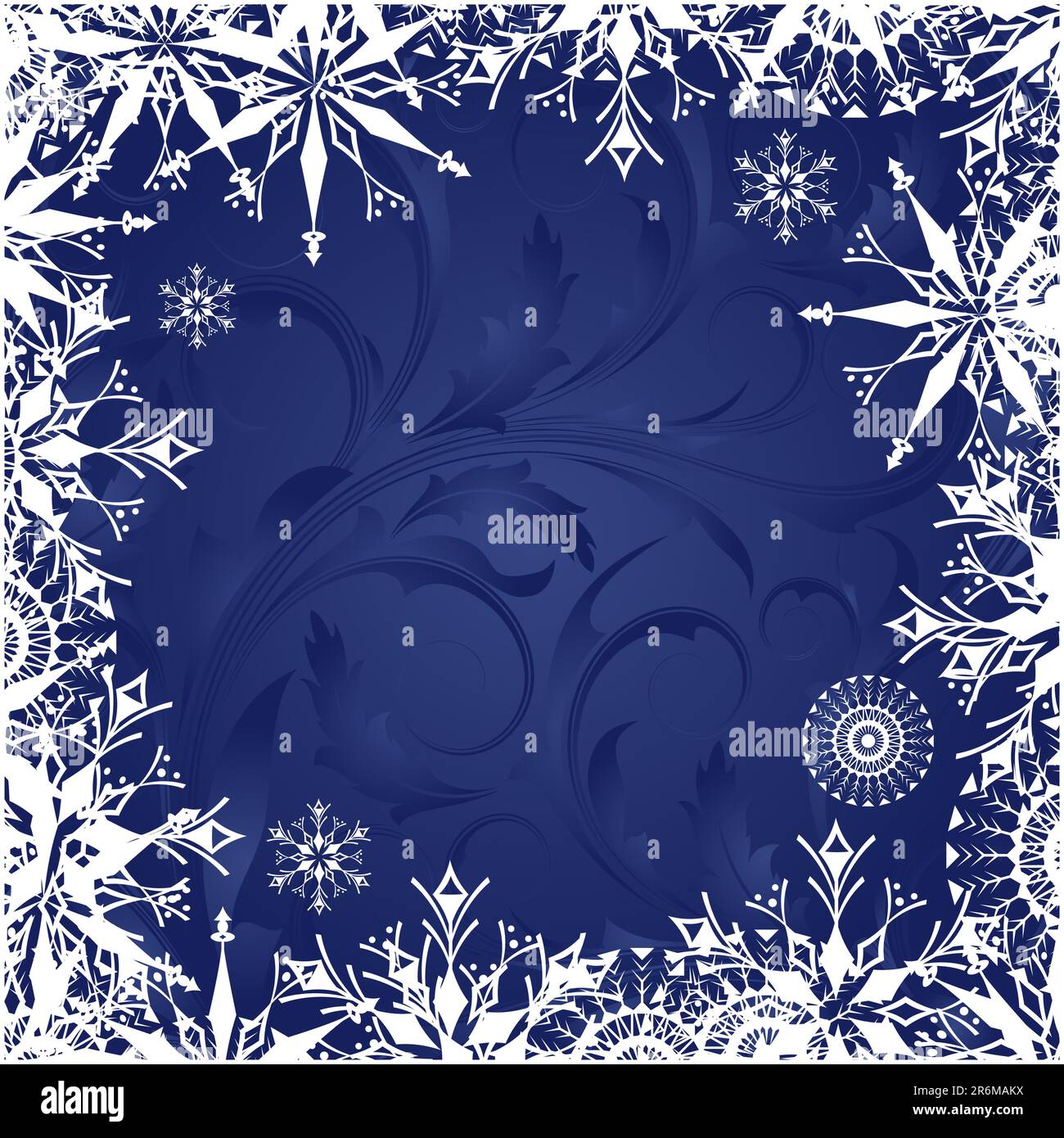Blue background with snowflake and frosty patterns Stock Vector Image ...