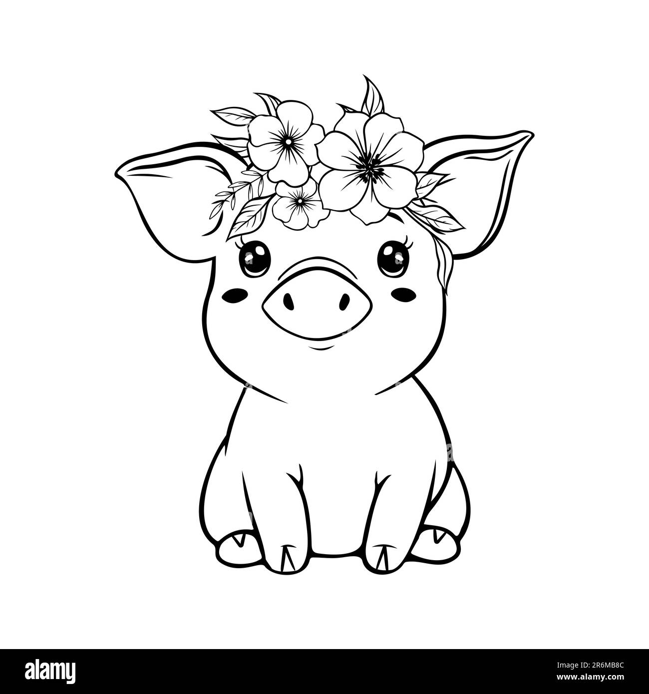 Baby Pig Clipart Black And White