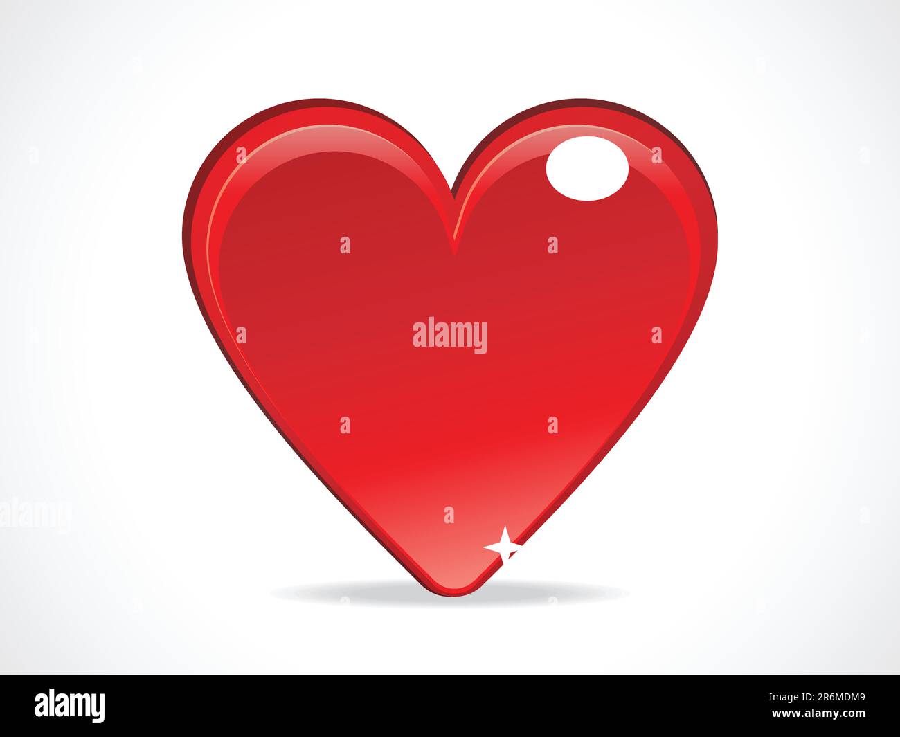 abstract red glossy heart icon vector illustration Stock Vector