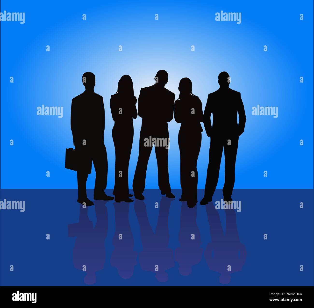 Business Team - Vector silhouette illustration Stock Vector