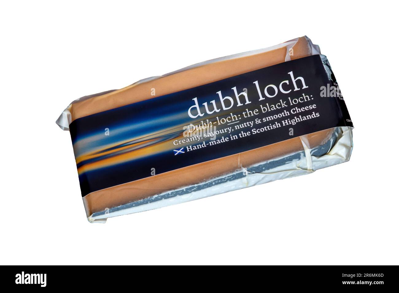 A packet of Dubh Loch cheese made in Scotland. Stock Photo