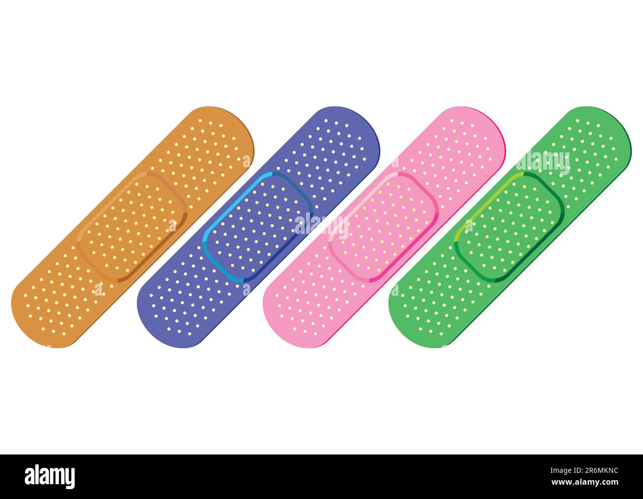 Colorful aligned bandaids isolated over white background Stock Vector ...