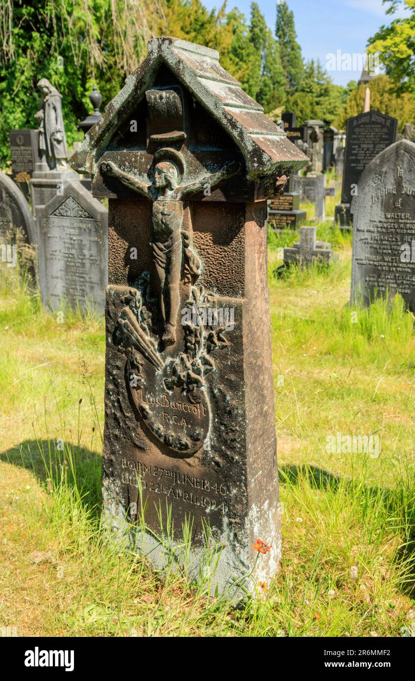 The gravestone of Elius Bancroft. Southern Cemetery, Manchester Stock