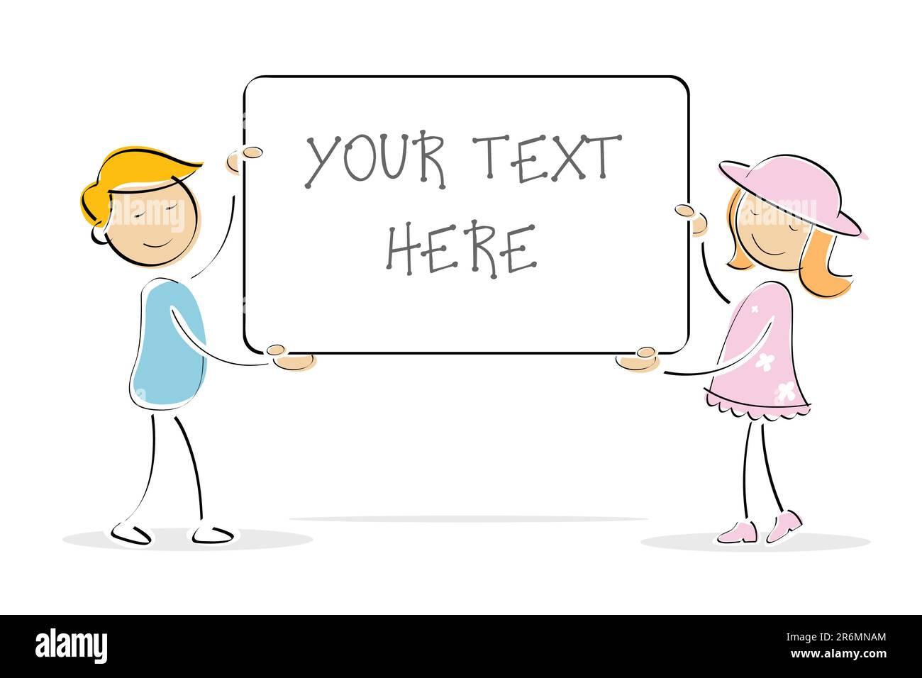 illustration of kids holding blank board on an isolated background ...