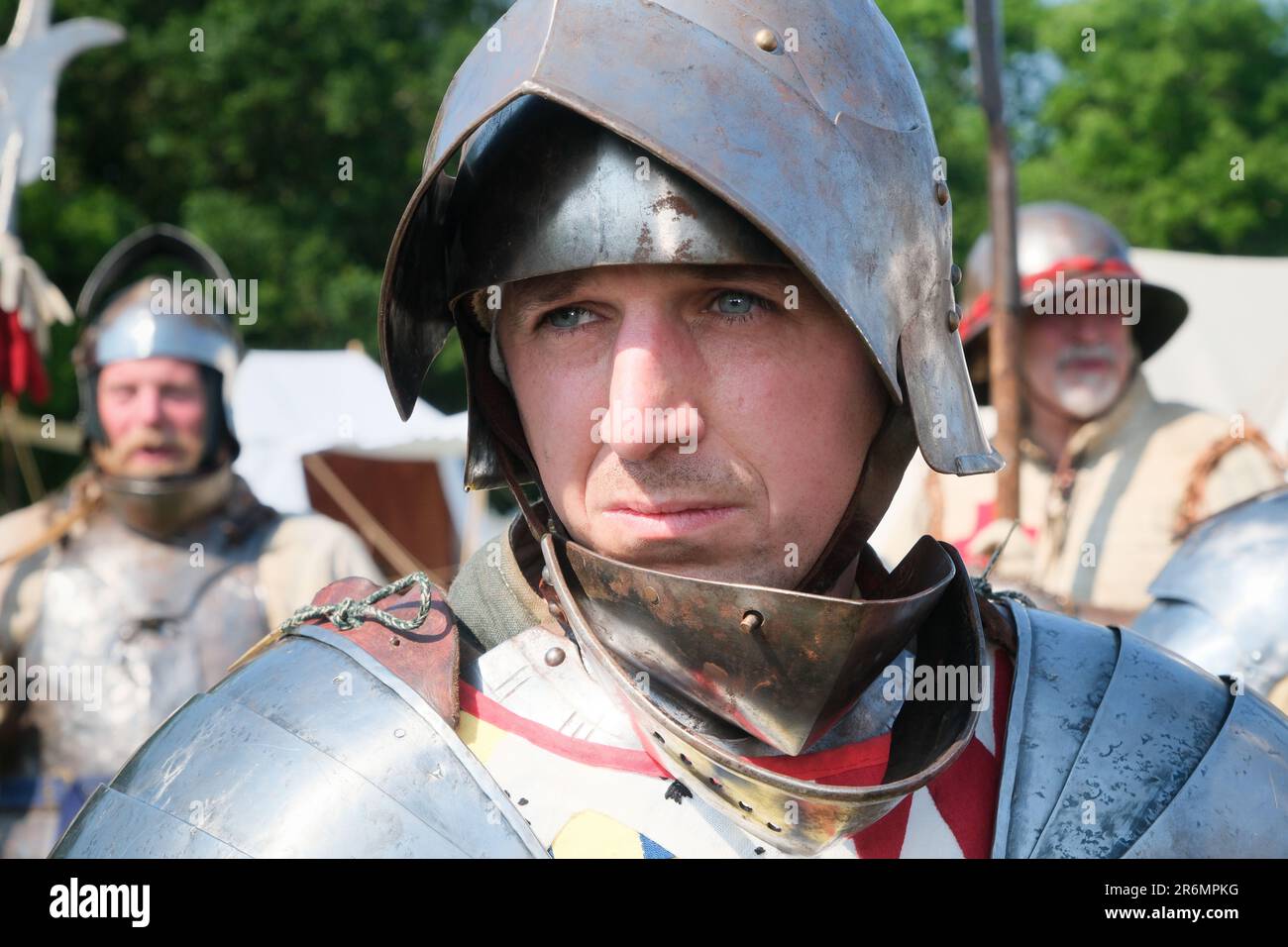 Barnet, London, UK. 10th June 2023. The Barnet Medieval Festival, with over 350 re-enactors commemorating the Battle of Barnet and the Wars of the Roses. Credit: Matthew Chattle/Alamy Live News Stock Photo