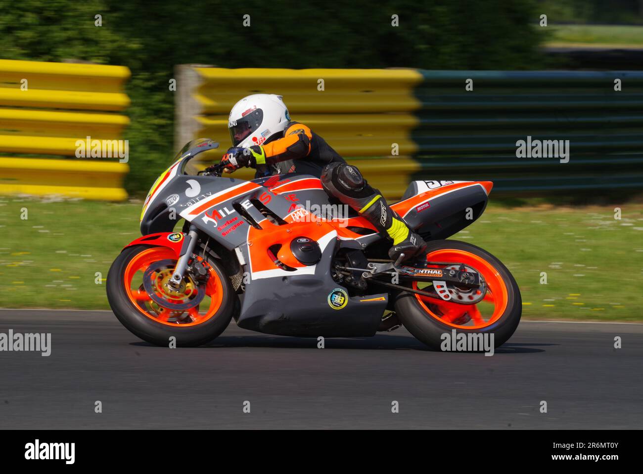Pre Injection 600 Croft Circuit, 10 June 2023. Jake Smith riding a Honda 600 in a No ...