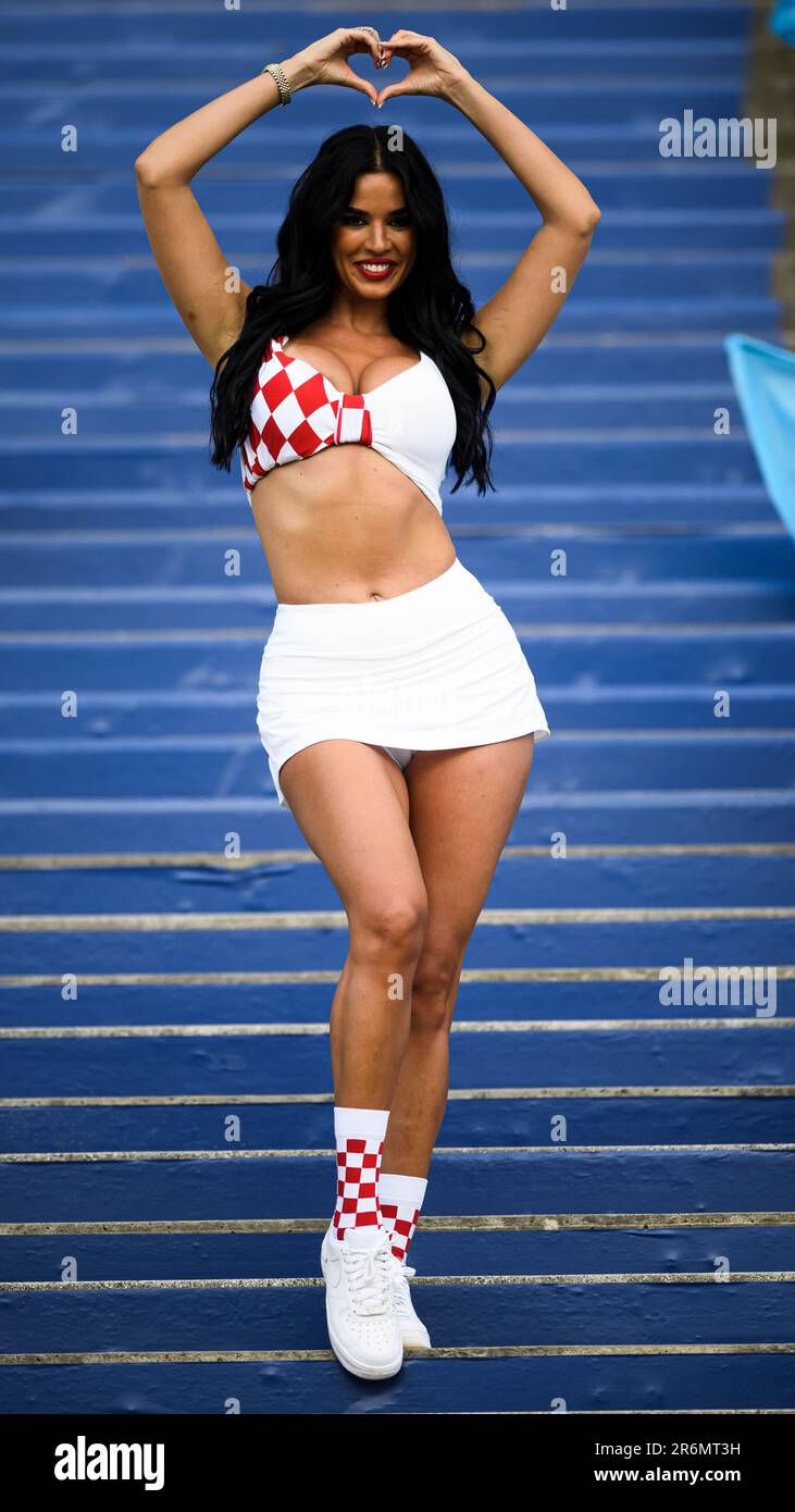 Istanbul, Turkey. 10 June 2021. Ivana Knoll gestures prior to the UEFA Champions League final football match between Manchester City FC and FC Internazionale. Credit: Nicolò Campo/Alamy Live News Stock Photo