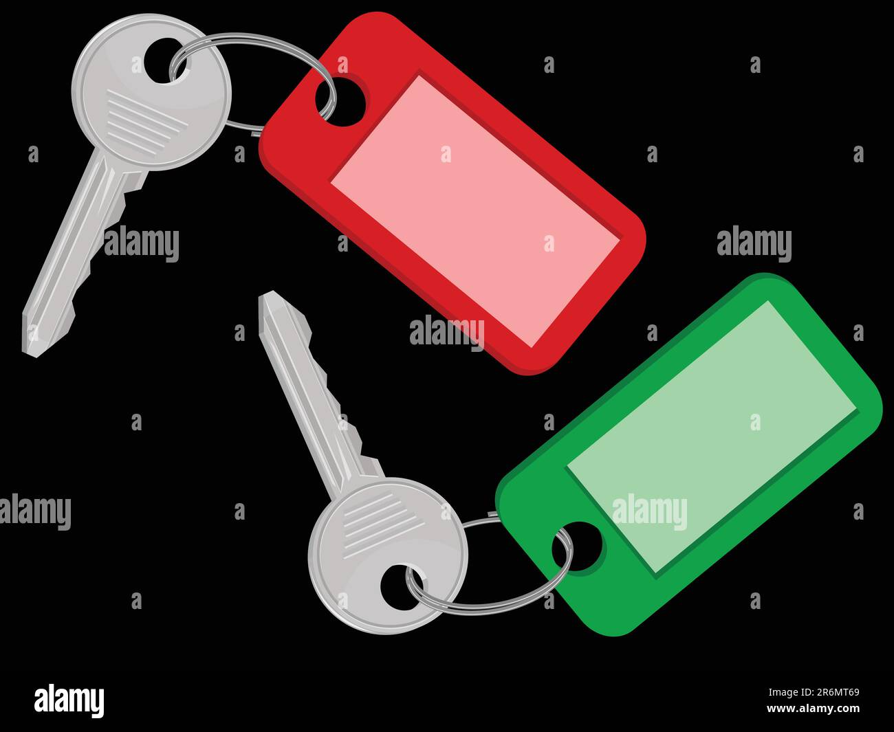 Room keys of hotel with the label in a vector Stock Vector