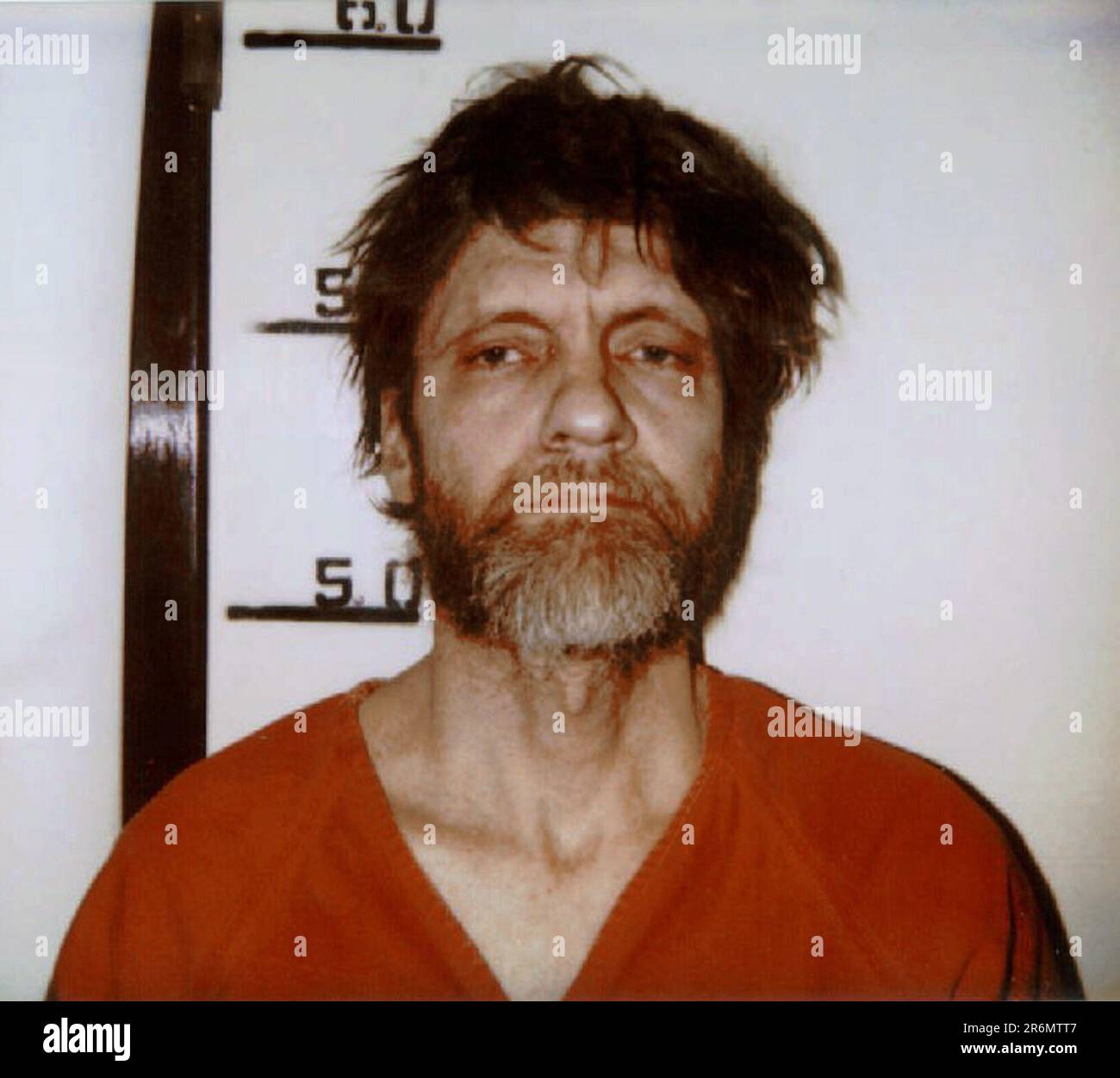 Butner, North Carolina, USA. 10th June, 2023. 'Unabomber' THEODORE 'TED' KACZYNSKI, the Harvard-educated mathematician who retreated to a dingy shack in the Montana wilderness and ran a 17-year bombing campaign that killed three people and injured 23 others, died Saturday. He was 81. FILE PHOTO SHOT IN: April 9, 1996, Helena, Montana, USA: 'Unabomber' THEODORE 'TED' KACZYNSKI, 53, is shown in an April 3,1996 mug shot at Lewis and Clark County Jail. Credit: Lewis and Clark Sheriff Dept./ZUMAPRESS.com/Alamy Live News Stock Photo