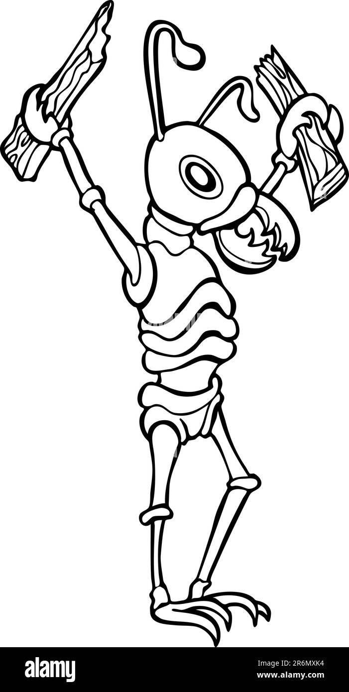 Termite enjoys eating wood - black and white Stock Vector Image & Art ...