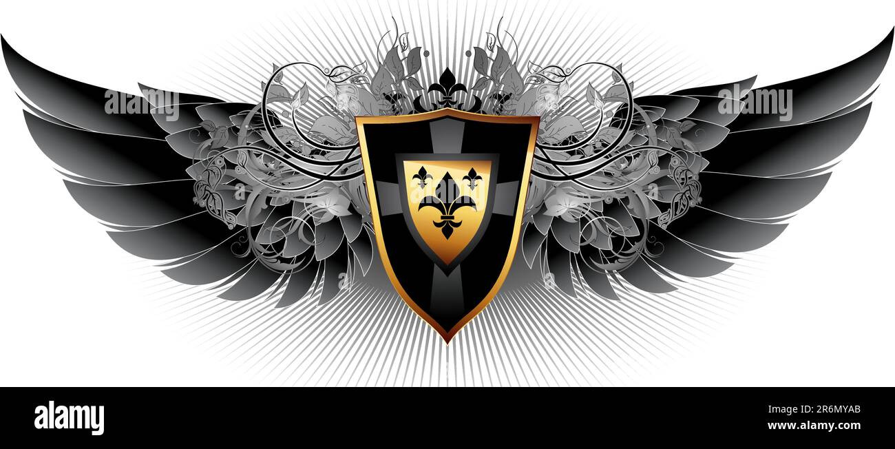 ornamental shield, this illustration may be useful as designer work Stock Vector