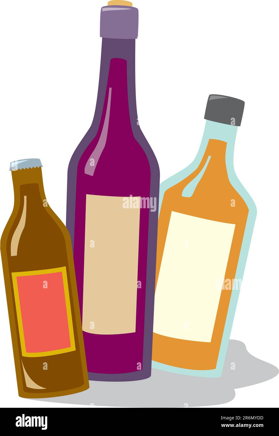 Three common types of alcoholic beverages sold in liquor stores