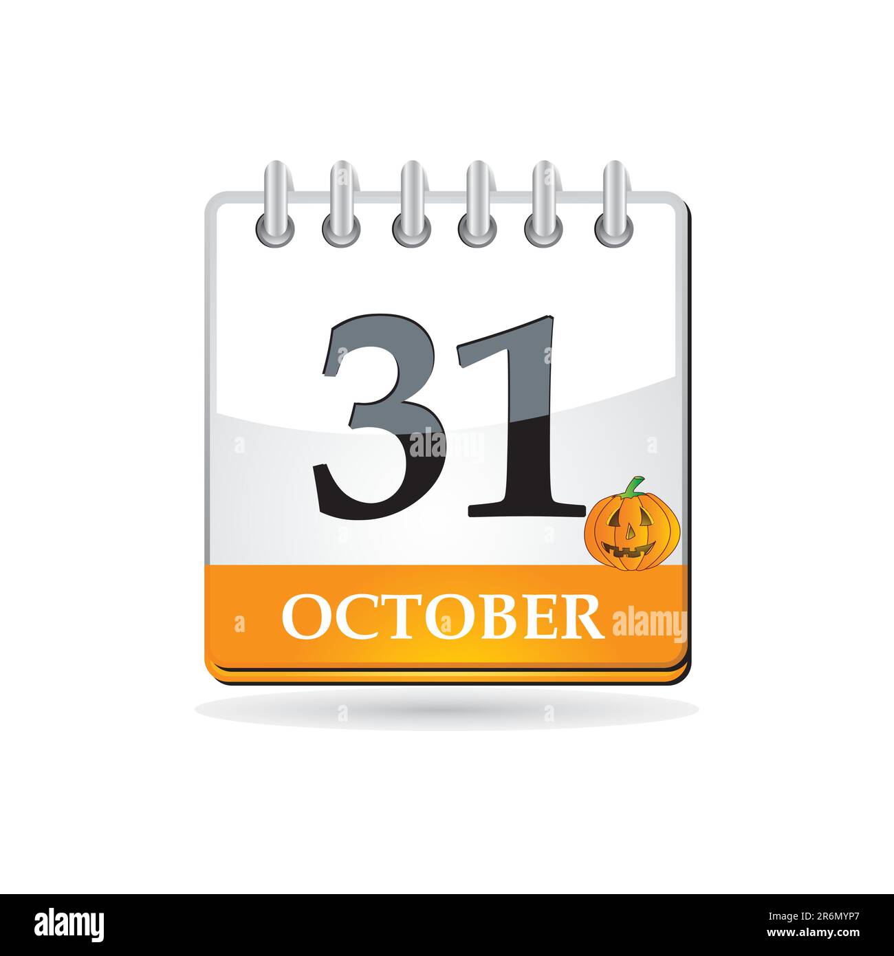 Halloween calendar with pumpkin Stock Vector