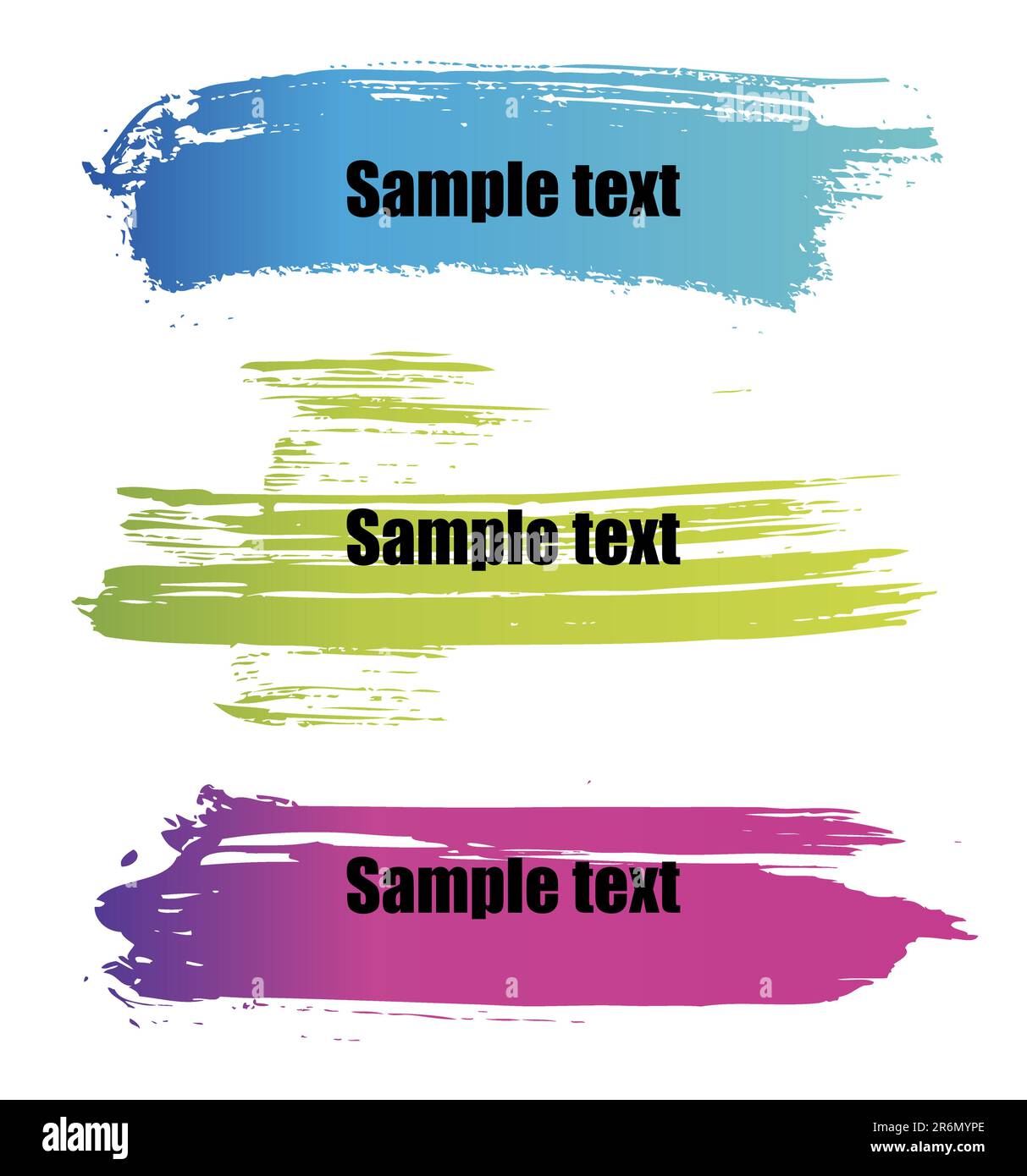 Set of vector colorful paint grunge banners. Stock Vector