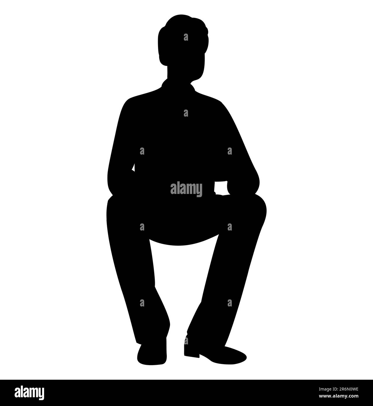 Black silhouette of a businessman sitting, an employee wearing a suit vector Stock Vector