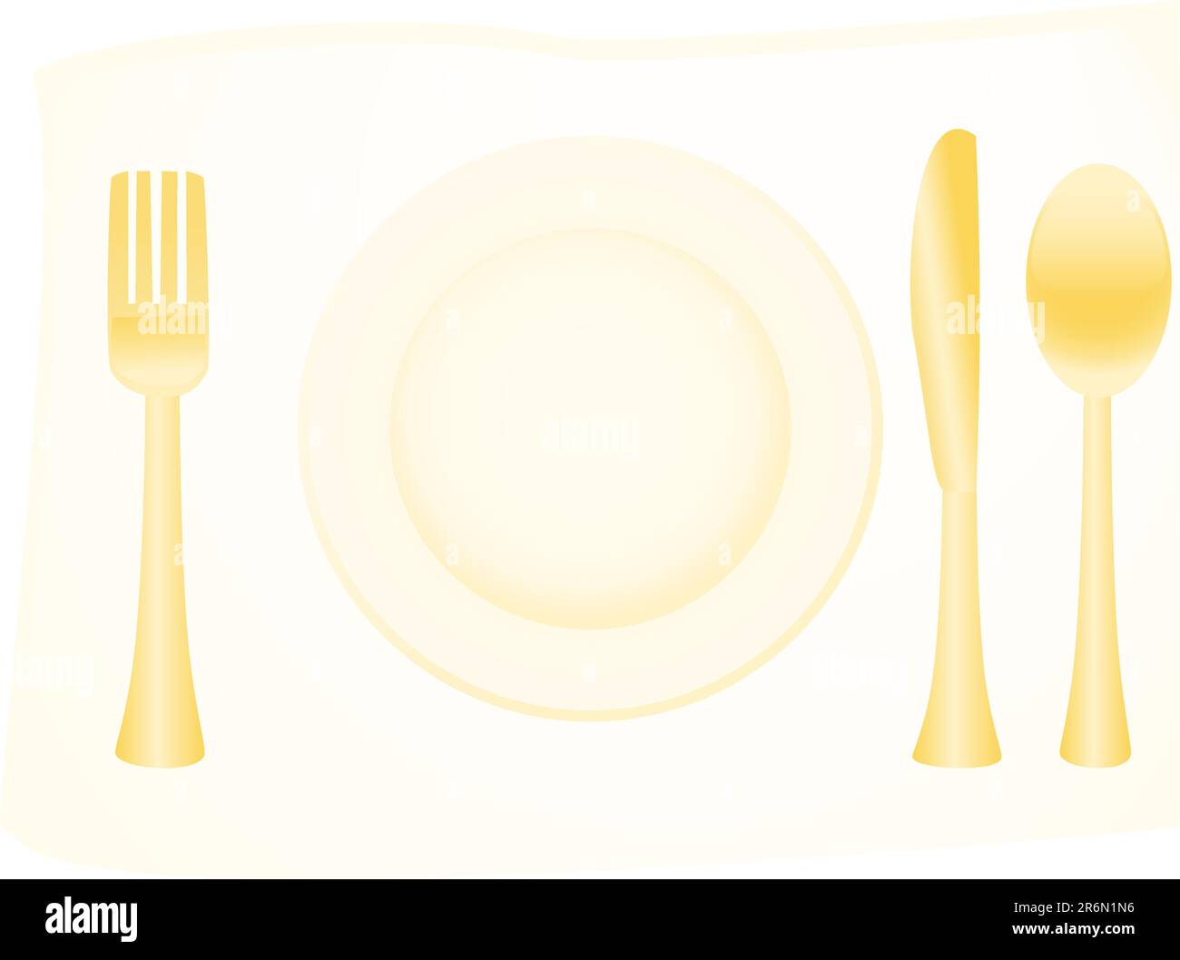 Vector illustration of golden flatware Stock Vector