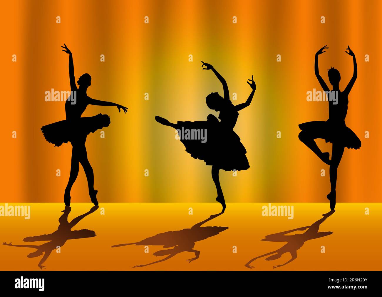 Bailarina de ballet silueta, ilustración vectorial Imagen Vector de stock -  Alamy