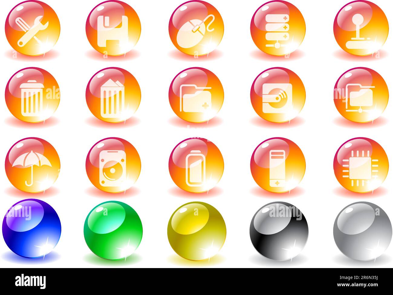 Computer and Data icons Stock Vector